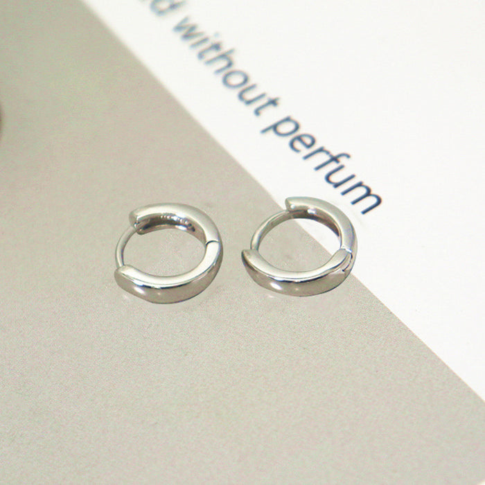 Wholesale Simple and fashionable smooth plain ring earrings, niche, high-end, versatile, geometric circles