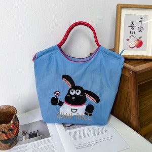 Wholesale Embroidered canvas crossbody bag zipper shoulder bag women' s fashionable handbag