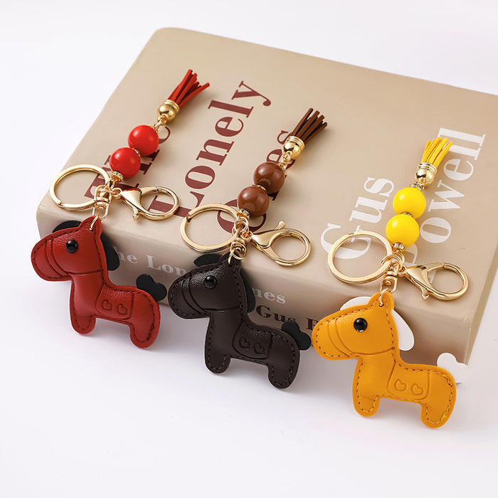 Wholesale Cute leather pony keychains