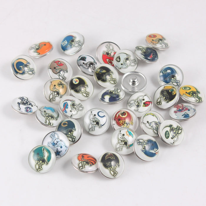 Wholesale 10 pairs/ pack Rugby Team 32 Mixed 18mm snap button