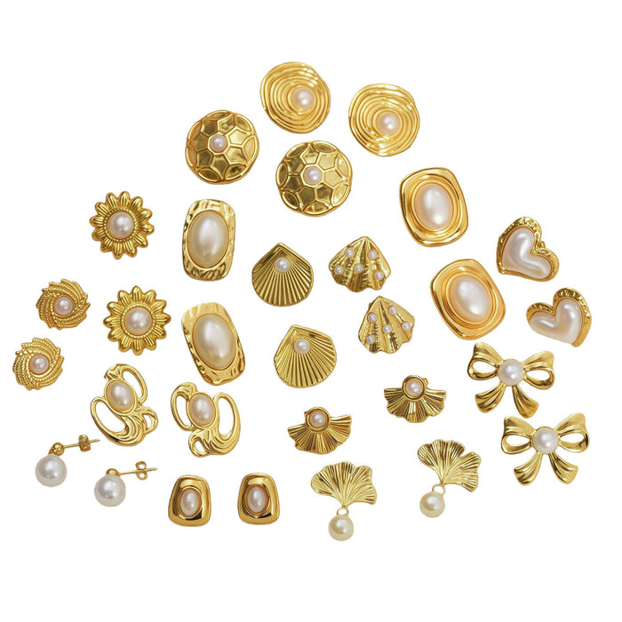 Wholesale Stainless Steel Geometric Oval Golden Earrings for Women