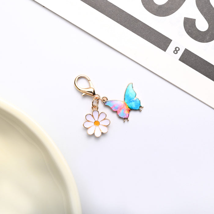 Wholesale Colorful enamel butterfly and  keychains