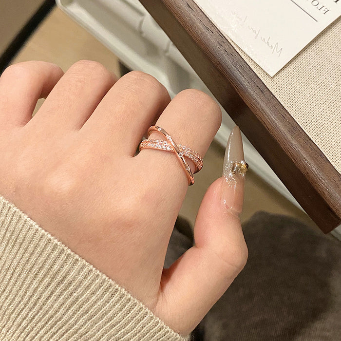 Wholesale Full Diamond Ring, Light Luxury, Exquisite, Versatile, High End, Open Mouth Finger Ring