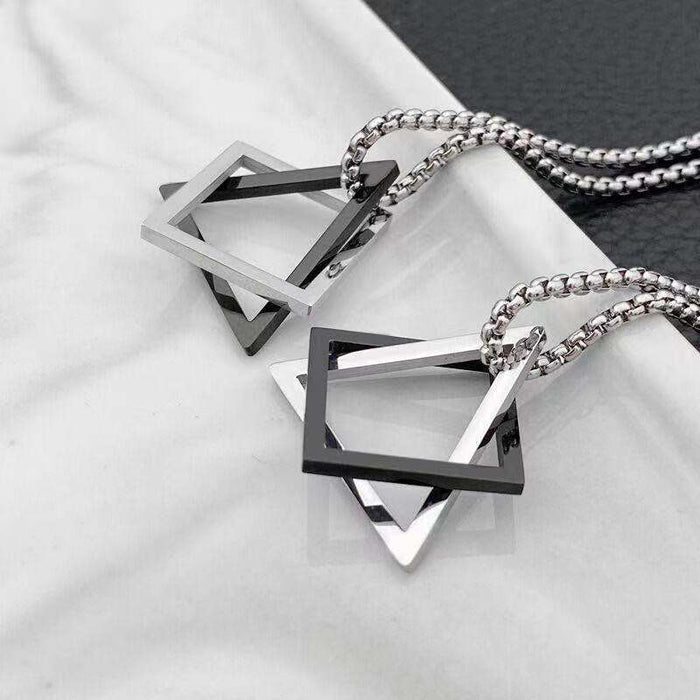 Wholesale Titanium Steel Geometric Pendant Necklace JDC-NE-DanY008