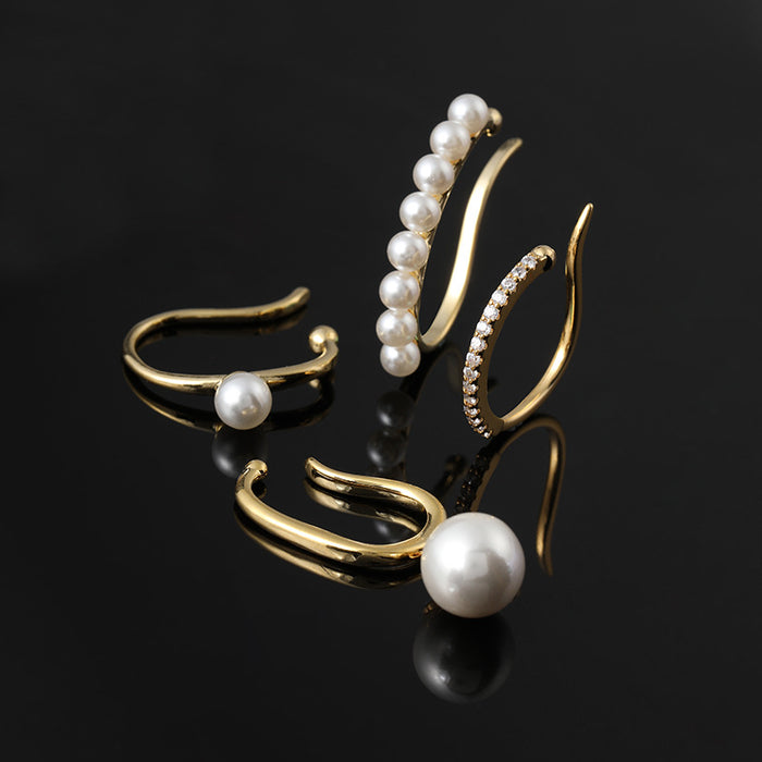 Wholesale Ear Clip Ear Drop Trendy Ear Hanging Ear Clip Pearl Earrings