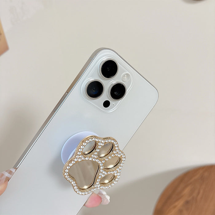 Wholesale Cat Claw Phone Stand with Glass Heart Mirror