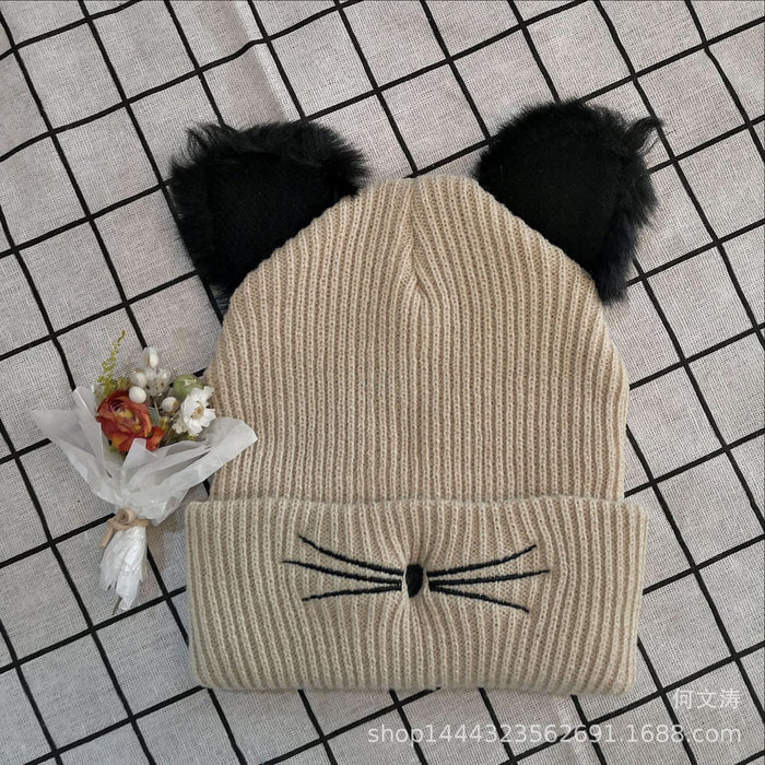 Wholesale Acrylic Cat Ears Autumn and Winter Wool Hat JDC-FH-HWT006