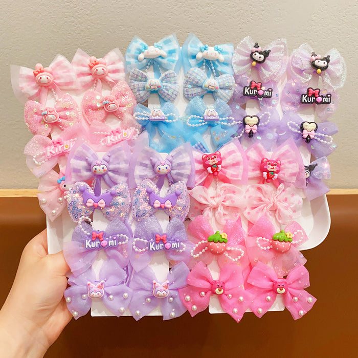 Wholesale Cartoon Hairpin Girl's Bow Headwear Little Girl's Bangs Hanger Hair Accessories Hairpin suit