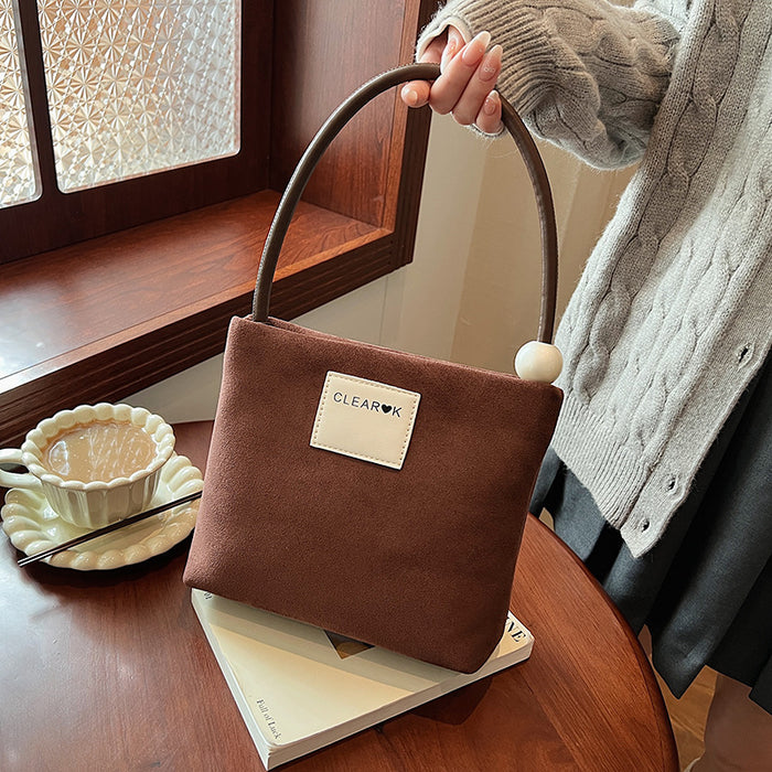 Wholesale Premium suede shoulder bag for women's casual and versatile commuting crossbody bucket bag