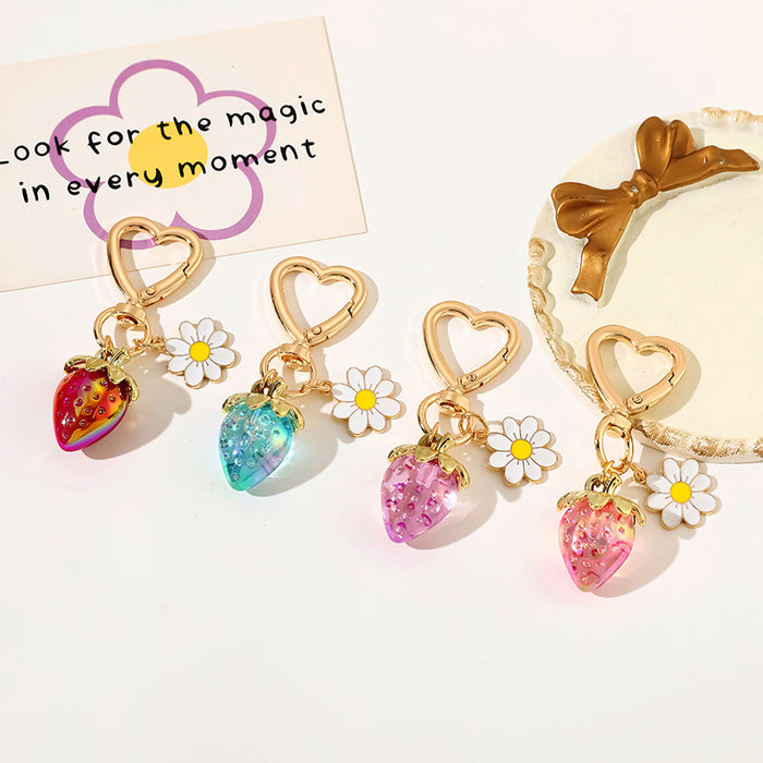 Wholesale Cute Strawberry Heart Keychain Bag Charm Fashion Gift