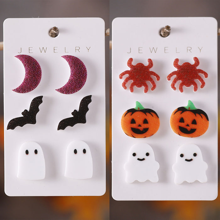 Wholesale  bat ghost moon  earrings set acrylic earrings  earrings