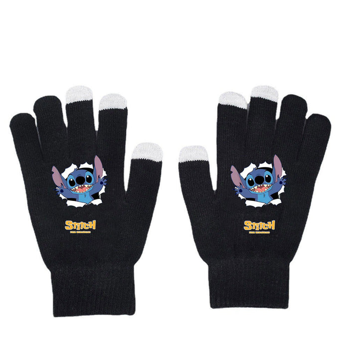 Wholesale Warm Touch Screen Solid Color Printed Knitted Gloves JDC-GS-JR001