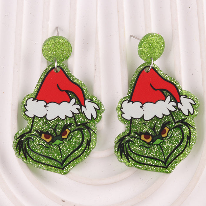 Wholesale Christmas Tree English Clown Acrylic Earrings Cartoon Pistol Earrings