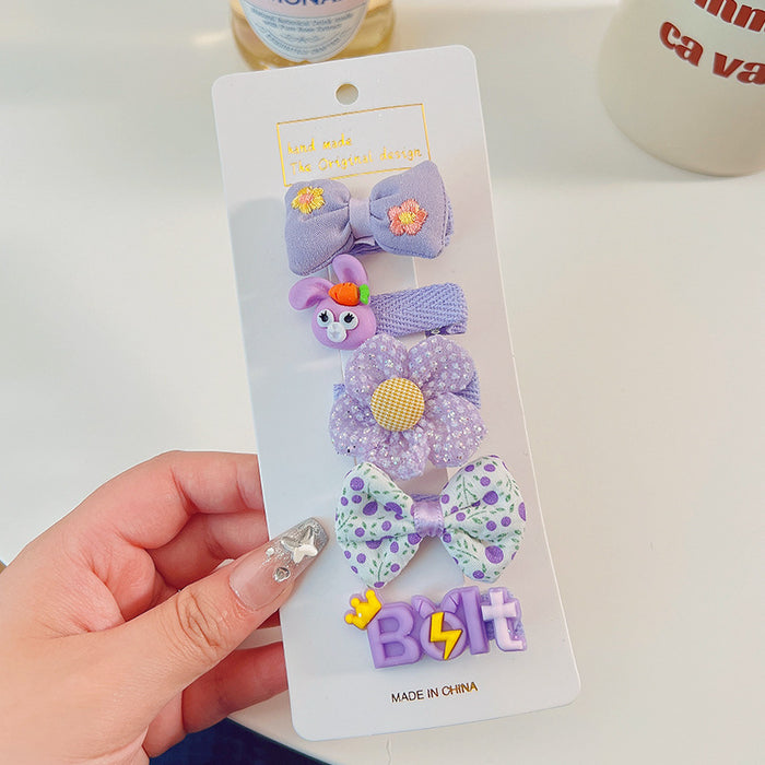 Wholesale Baby hairpins,  children' s hairpins,  cute bowknot fabric clips,  small size,  no hair damage