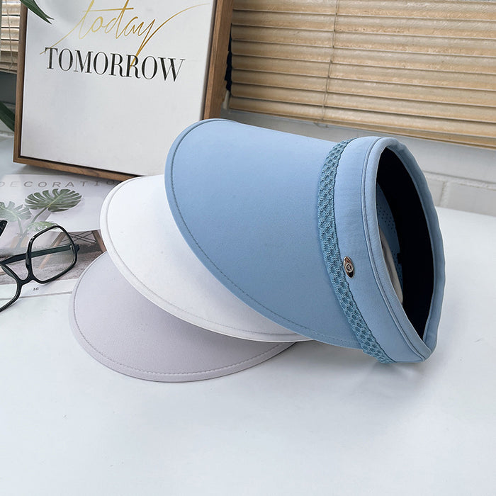 Wholesale New Ice Silk Large brimmed Artistic Sky Top Hat for Travel Sunscreen and Sunshade Sky Top Sun Hat