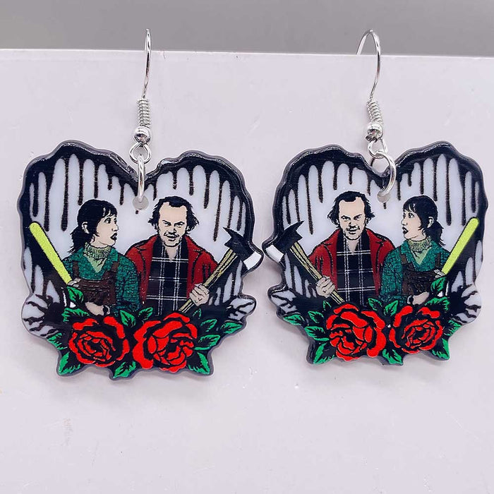 Wholesale Acrylic Earrings Ghost Bride Zombie Couple Earrings Valentine' s Day  Earrings Jewelry