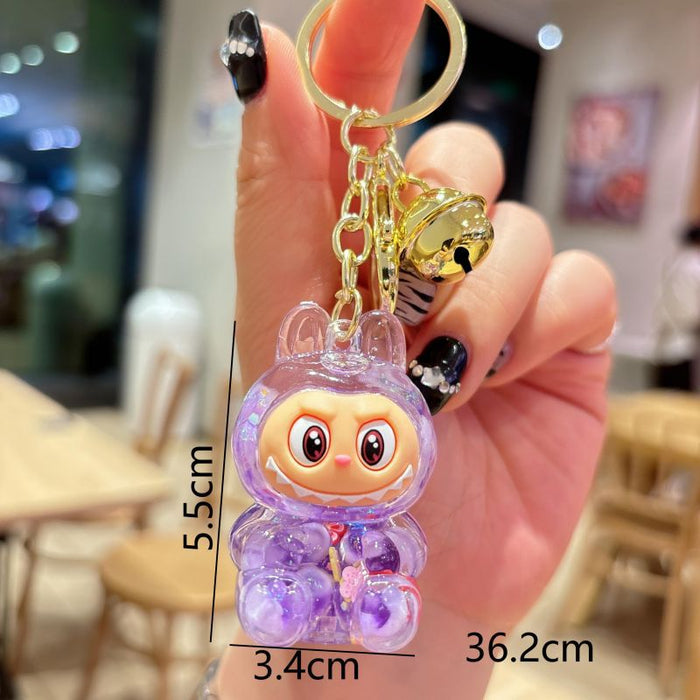 Wholesale acrylic rab cloth quicksand key chain pendant  key chain gift