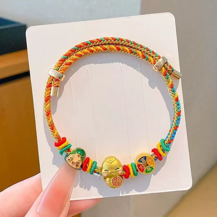 Wholesale colorful rope children hand woven red rope five color bracelet