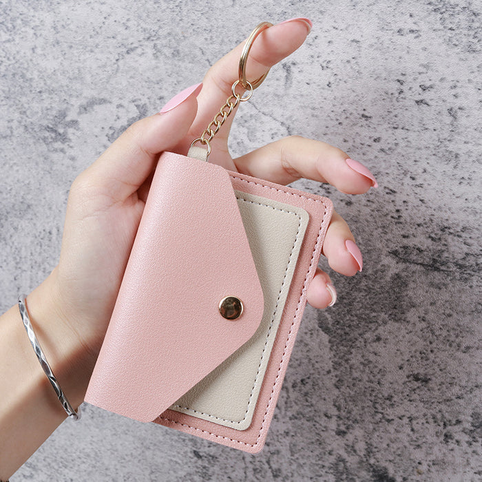 Wholesale Creative Fashion Small Card Bag Women's Candy Color Keychain Jewelry Student Bus Card Holder