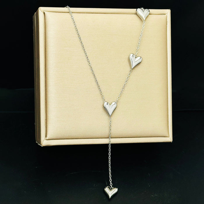 Wholesale 2pcs Light Luxury Heart-Shaped Pendant — Premium-Look Clavicle Chain Necklace