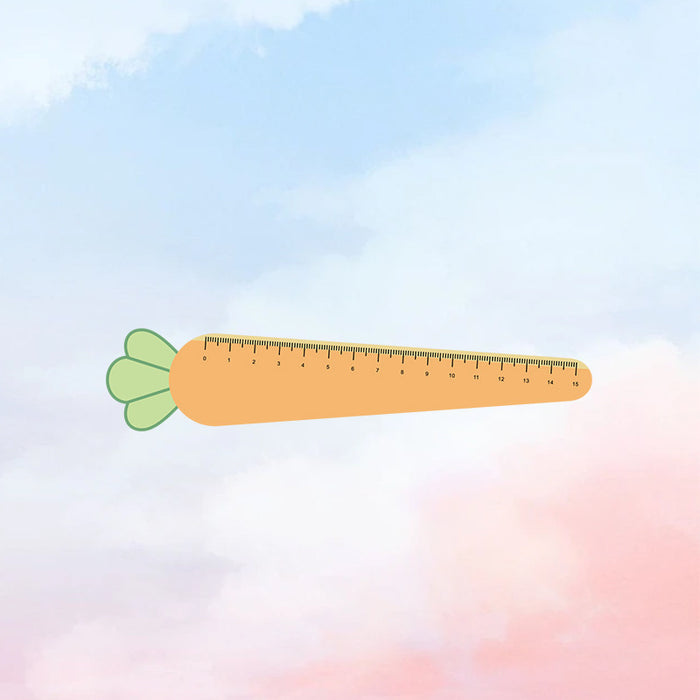 Wholesale  15cm Cute Carrot Ruler with Pictures, Multi-Functional Drawing Ruler