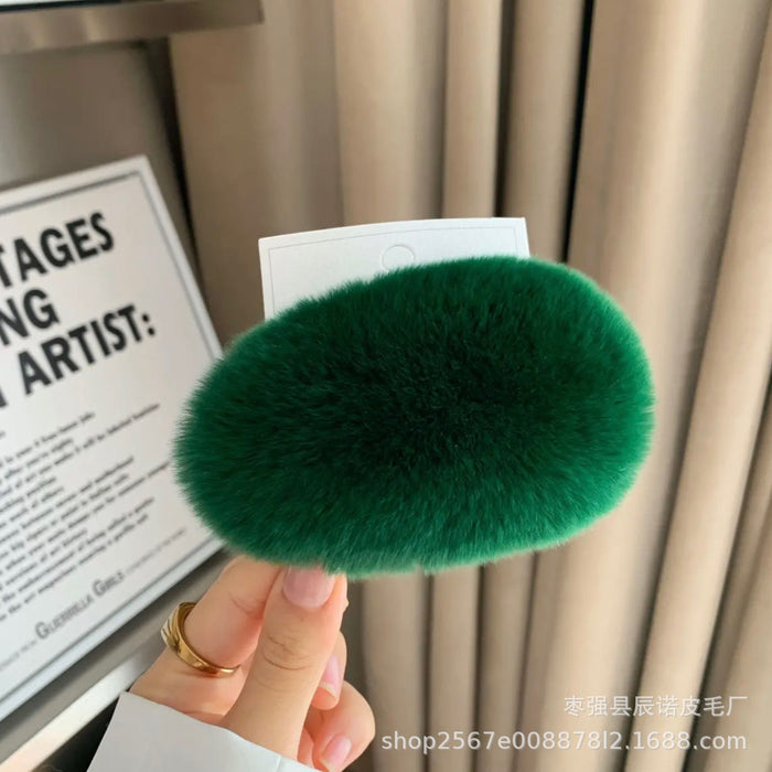 Wholesale Plush hair accessory with oversized cute fur clip