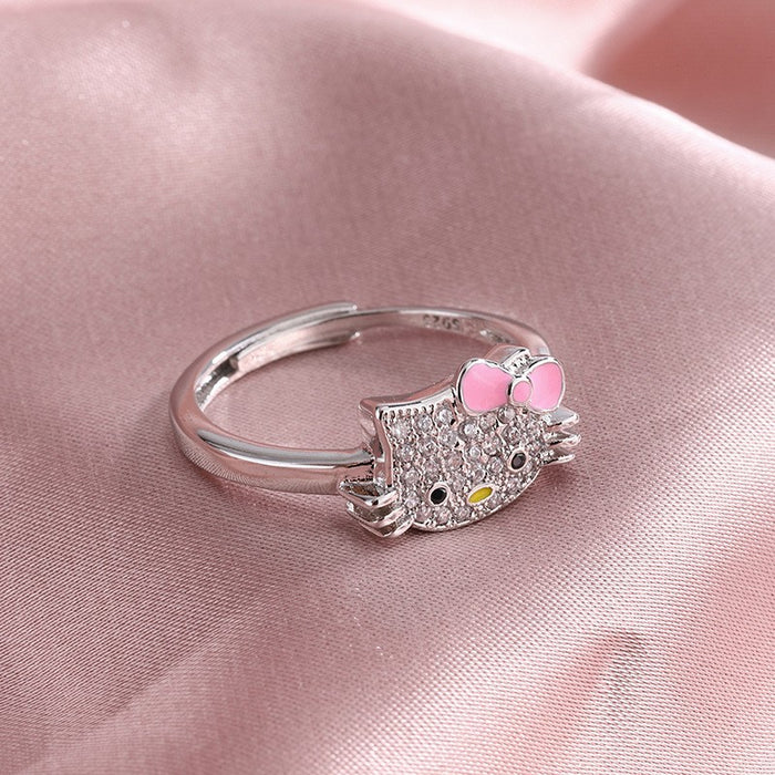 Wholesale  kit Cat Pink Ring Cat Cartoon Opening Adjustment Ring
