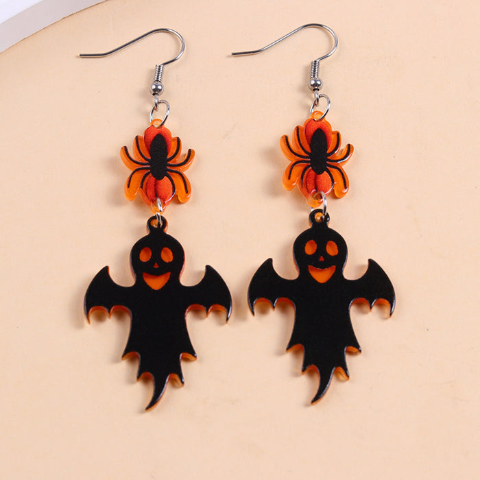 Wholesale Acrylic Earrings  Ghost Pumpkin Cartoon Spider Earrings for Women