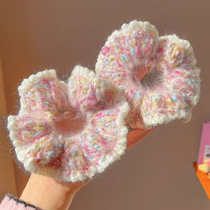 Wholesale Knitted Wool Large Bowel Ring Women's Hair Ring Simple Hair Accessories