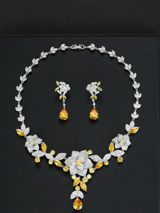 Wholesale Three-Piece Set Necklace Earrings Bracelet Party Wedding Dress Bride Dress Jewelry