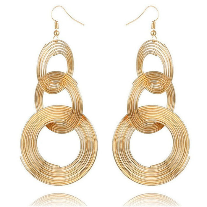 Wholesale Multi-layer Earrings New Vintage Earrings Women's Geometric Circle Earrings