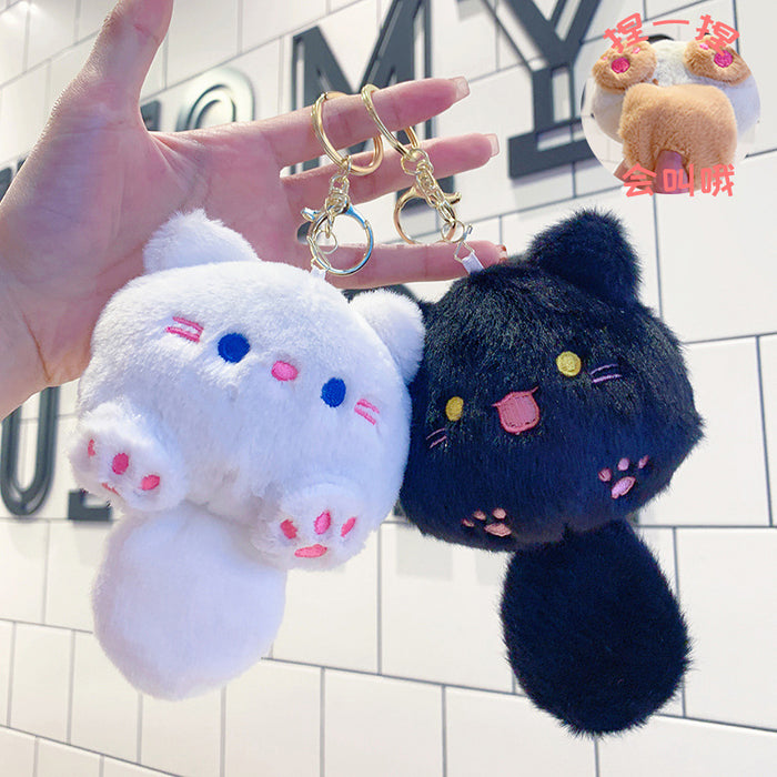 Wholesale Cute plush cat couple doll pendant small doll keychain schoolbag key chain ornaments backpack