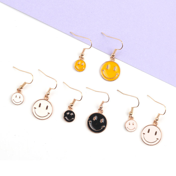 Wholesale Cartoon Smiley Face Alloy Pendant Earrings JDC-ES-FuYu006