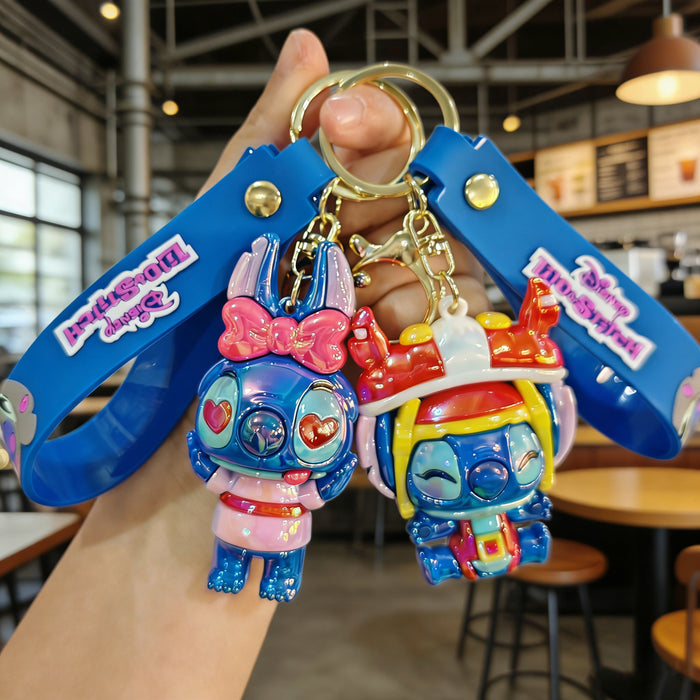 Wholesale Cute cartoon character costume-changing doll electroplated keychains