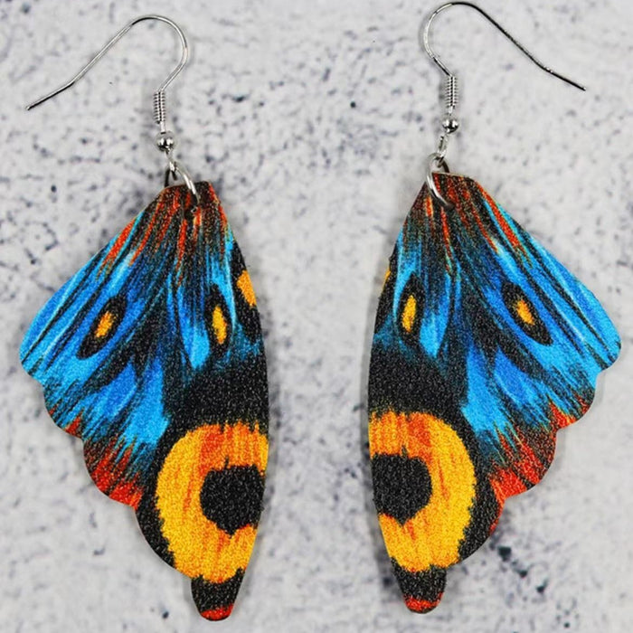 Wholesale Acrylic Butterfly Wing Earrings Colorful Cartoon Design Fashion Jewelry Accessory