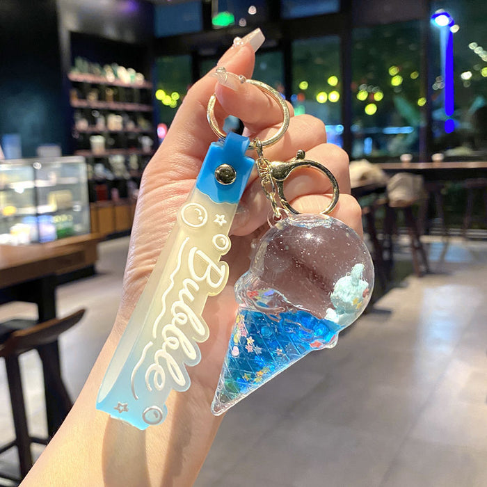 Wholesale Trendy Quicksand Large Shell Keychain Car Key Accessory MOQ≥2