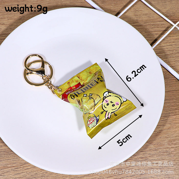 Wholesale New snack bag pendant with simulated miniature rubber candy key pendant