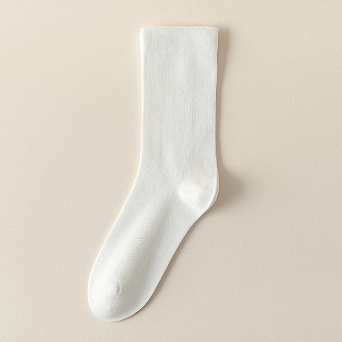 Wholesale Cotton mid tube socks, white boneless socks, loose mouth socks, long tube pile socks