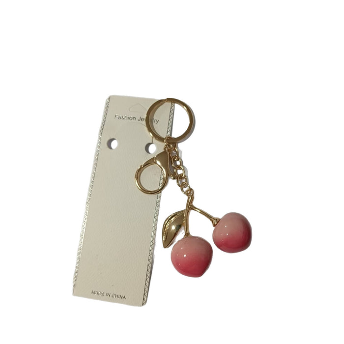 Wholesale Cherry Keychain Pendant Sense Simulation Fruit Peach Accessories Bag