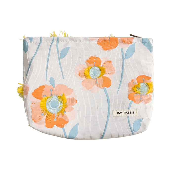 Wholesale Vintage relief makeup bag, large capacity canvas bag, inner liner bag