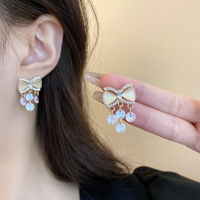 Wholesale Pearl and Zircon Heart Earrings