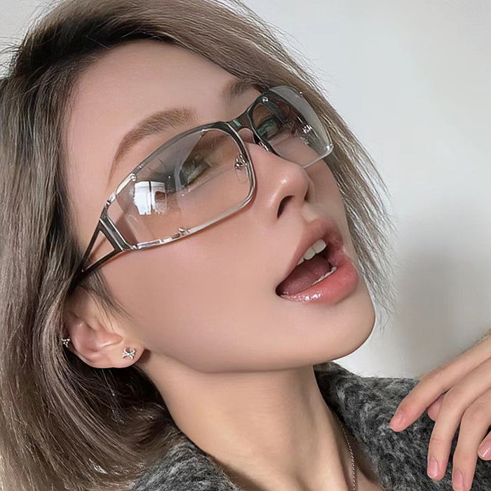 Wholesale Sunglasses, Personalized Cat Eyes, Metal Hollow Street Photography, Sunglasses