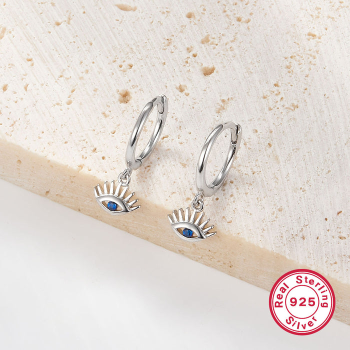 Wholesale Pure silver earrings with a simple and high-end feel, women's ear buckles, niche layered earrings