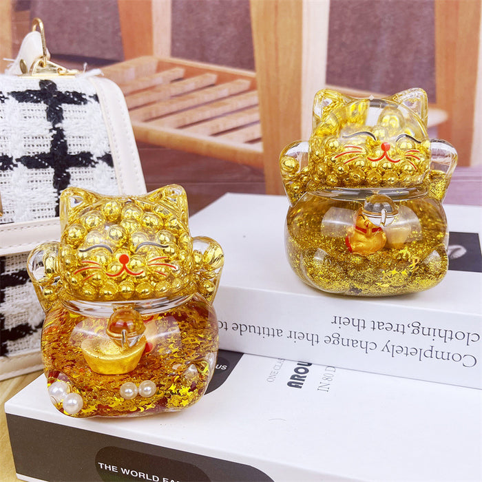 Wholesale Oil Drops Liquid Sand Bottle Acrylic Oil Ornaments Dripping Lucky Cat Oil Leakage Small Gift