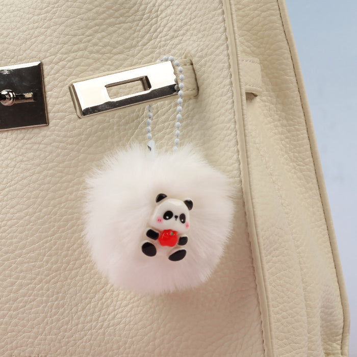 Wholesale Trendy Panda Plush Keychain Charm Cotton Filled Backpack Pendant Keyring Gift