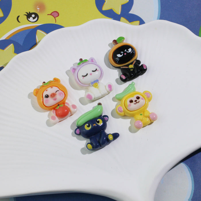 Wholesale Cartoon fruit resin accessories keychain jewelry small accessories hairpin decorative patch