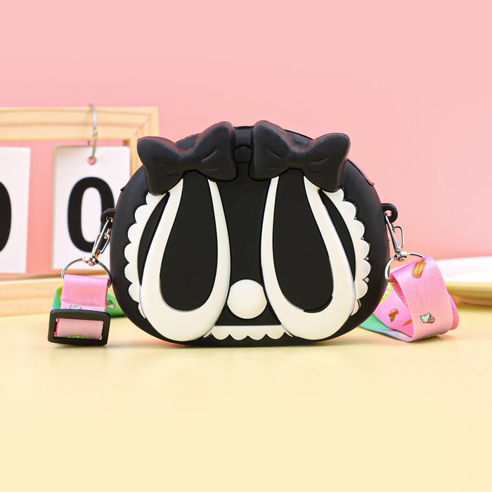 Wholesale Cartoon Silicone Zip Coin Purse for Kids Cute Crossbody Bag for Earphones MOQ≥5
