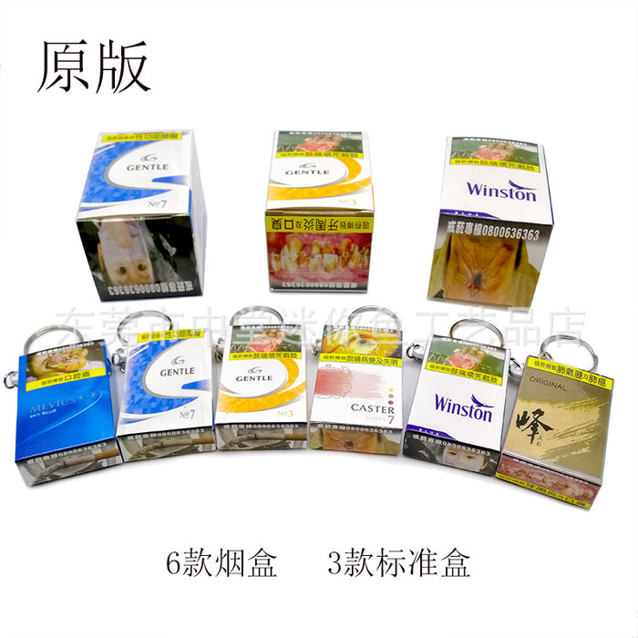 Wholesale Simulation cigarette box hanging decoration paper box keychain car keychain bag