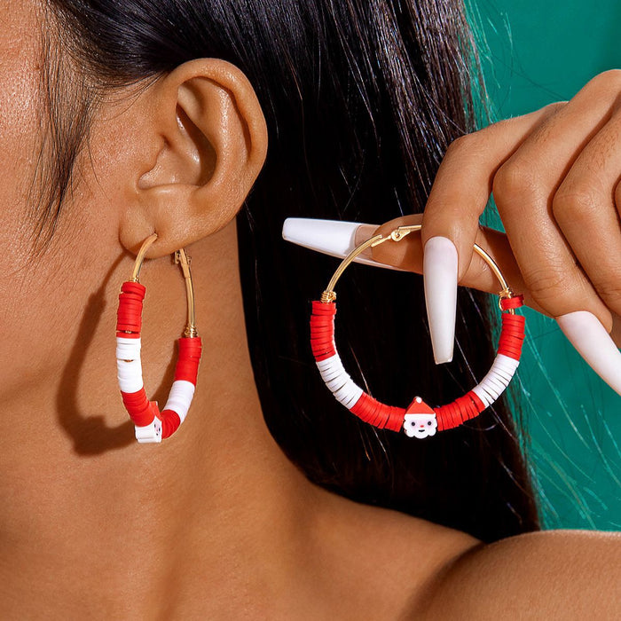 Wholesale Christmas tree bow color wreath earrings personality bell Christmas series earrings women