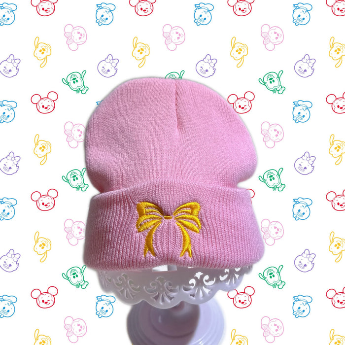 Wholesale Children' s new butterfly embroidery knitted hat double layer warm pullover acrylic wool hat